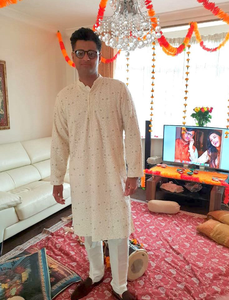 White Lush Chikankari